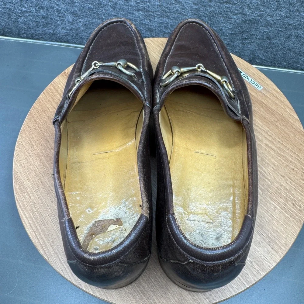 GUCCI 1953 Classic Horsebit Loafers‎ Brown Leather Mens Shoes Size 44 10 VTG 110